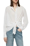 ALLSAINTS SIRENA FRONT TIE SHIRT,WH121Q