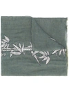 ETRO EMBROIDERED LEAVES SCARF