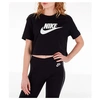 Nike Swoosh Cropped T-shirt In Black In Black