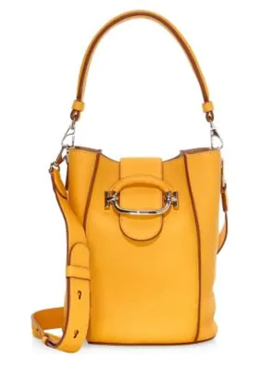 Tod's Ring Leather Bucket Bag In Yellow