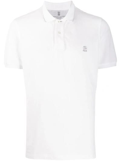 Brunello Cucinelli Logo Embroidered Polo Shirt In Grey