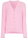 ALESSANDRA RICH ALESSANDRA RICH KNITTED BUTTON-DOWN CARDIGAN - 粉色