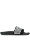 GIUSEPPE ZANOTTI GIUSEPPE ZANOTTI CRYSTAL EMBELLISHED SLIDES - 黑色