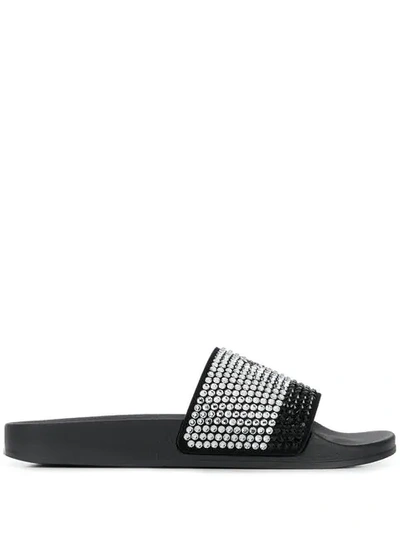 Giuseppe Zanotti Crystal Embellished Slides In Black