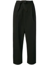 TRANSIT TRANSIT BELTED TAPERED TROUSERS - BLACK