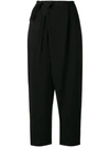 TRANSIT TRANSIT WRAP STRAIGHT TROUSERS - BLACK