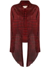 ALEXANDRE VAUTHIER ALEXANDRE VAUTHIER CROPPED HOUNDSTOOTH SHIRT - RED