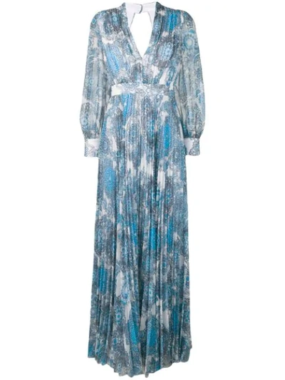Alice And Olivia Alice+olivia Floral Print Maxi Dress - 蓝色 In Blue