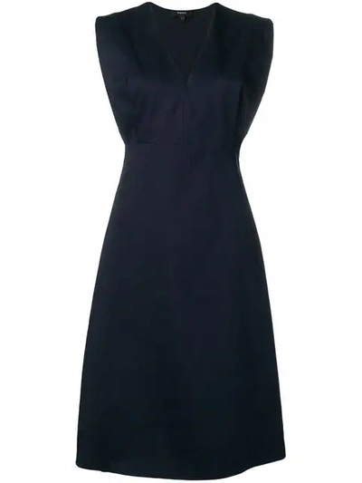 Theory V-neck Dress - 蓝色 In Blue