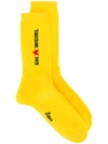 ASH ASH LOGO PRINT SOCKS - YELLOW