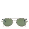 JIMMY CHOO JEFF Green Mirror Oval Sunglasses with Gold Metal Frame and Black Temple Ends,JEFFS54ERHL