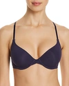 On Gossamer Cabana Cotton Blend Convertible Underwire Bra In Navy