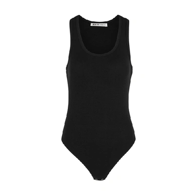 Agolde Ribbed Stretch-jersey Bodysuit In Black