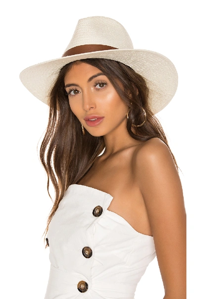 Janessa Leone Michon Packable Hat In White. In Bleach