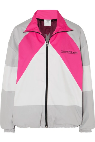 Vetements Mustermann Colour-block Cotton Track Jacket In Grey Pink White