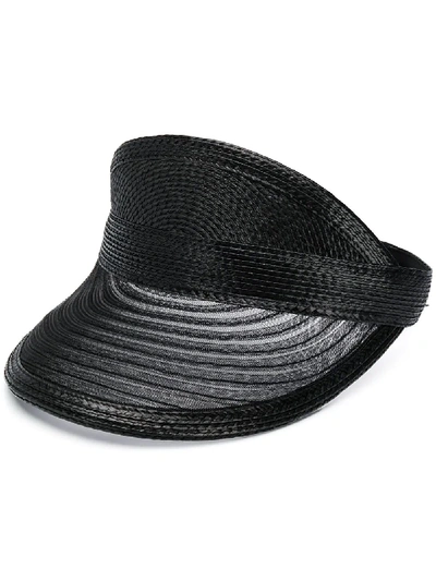 Eugenia Kim Vicky Straw Visor - Black