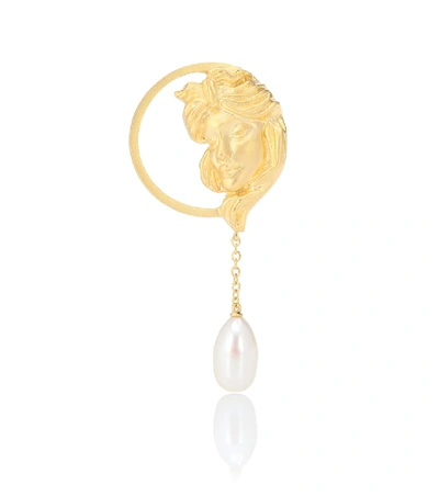 Anissa Kermiche Madame Tallien 18kt Gold Plated Single Earring With Pearl