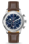 JACK MASON Nautical Chronograph Leather Strap Watch, 42mm,JM-N102-015