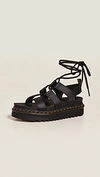 Dr. Martens Dr.martens Nartilla Hydro Leather Gladiator Sandals In Black