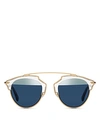 Dior Women's So Real Split Lens Mirrored Sunglasses, 48mm In White Marble/blue Silver