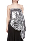Paula Knorr Sequined Top In Silver Bianco