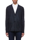 Salvatore Santoro Fitted Leather Blazer In Navy