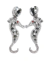 Alessandra Rich Seahorse Crystal Clip-on Earrings In Crystal