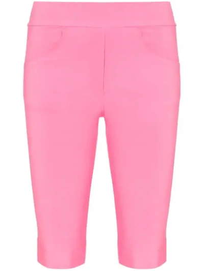 Michael Lo Sordo High-waisted Pocketed Knee-length Shorts In Pink
