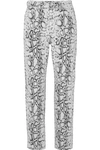 ALEXANDER WANG BLUFF SNAKE-PRINT HIGH-RISE STRAIGHT-LEG JEANS