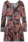 CHLOÉ PRINTED SATIN-TWILL MINI DRESS