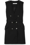 GIVENCHY BELTED DOUBLE-BREASTED GRAIN DE POUDRE WOOL MINI DRESS