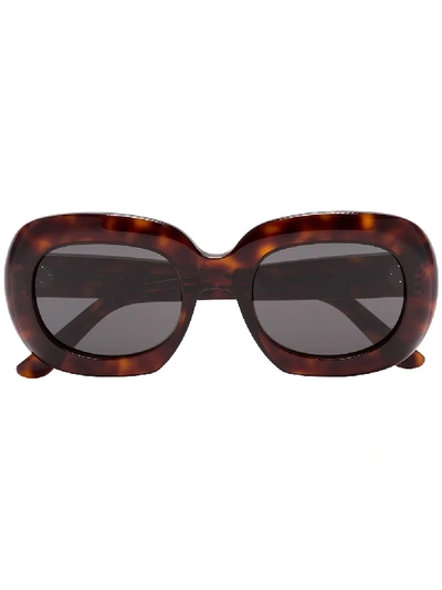 Celine Eyewear 超大款圆框太阳眼镜 - 棕色 In Brown