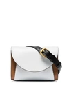 MARNI WHITE, BROWN AND BLACK LAW LEATHER BELT BAG