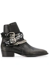 AMIRI VINTAGE BANDANA BUCKLE BOOTS