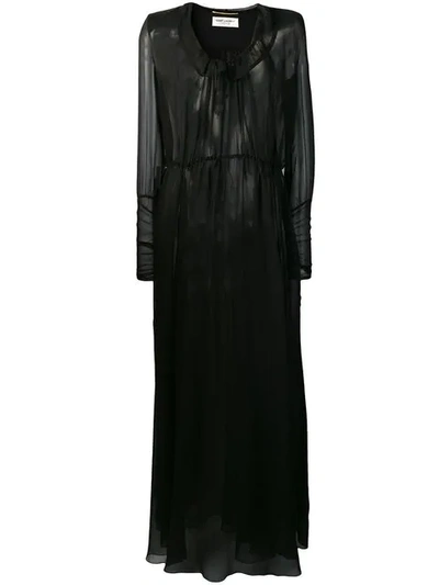 Saint Laurent Sheer Maxi Dress - 黑色 In Black