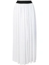 Msgm Pleated Maxi Skirt In White