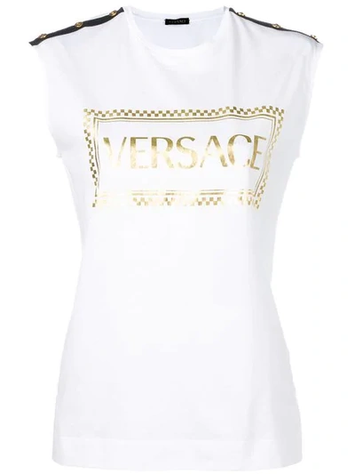 Versace Vintage Logo Tank Top In White