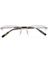 Montblanc Rectangular Frame Glasses In Silver