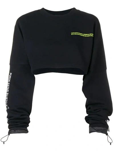 Marcelo Burlon County Of Milan Cropped Sweatshirt In 1088 Black Multicolor