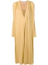 AGNONA AGNONA DEEP V-NECK DRESS - NEUTRALS