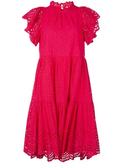 Ulla Johnson Laser Cut Tiered Mini Dress - 粉色 In Pink