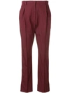 VALENTINO VALENTINO CROPPED PLEATED TROUSERS - 红色