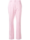 VALENTINO VALENTINO PLEATED CROPPED TROUSERS - 粉色