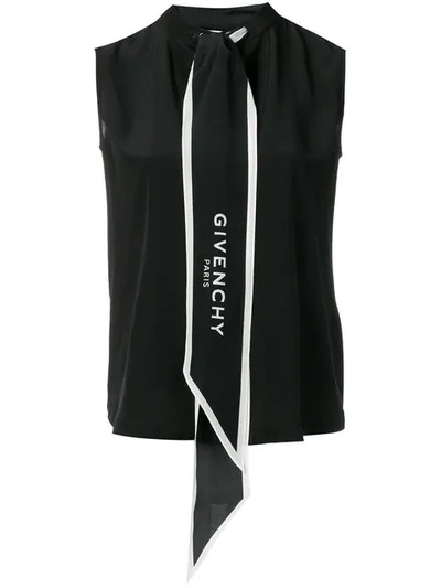 Givenchy Logo Print Scarf Waistcoat Black In 001 Black