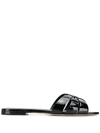Saint Laurent Paris Women Tribute Mules In Smooth Leather In Black