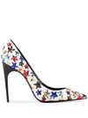 SAINT LAURENT EDWIGE EMBROIDERED PUMPS