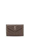 SAINT LAURENT SAINT LAURENT QUILTED MONOGRAM WALLET - BROWN