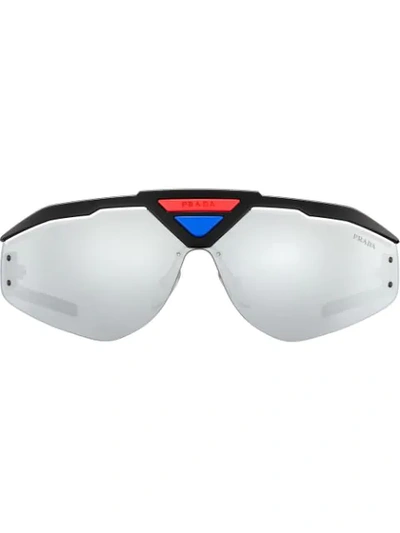 Prada Eyewear Runway太阳眼镜 - 黑色 In F02b0 Chromed Lenses