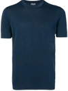 Drumohr Short-sleeve Cotton T-shirt In Blue
