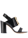 GIVENCHY GIVENCHY LOGO SANDALS - BLACK